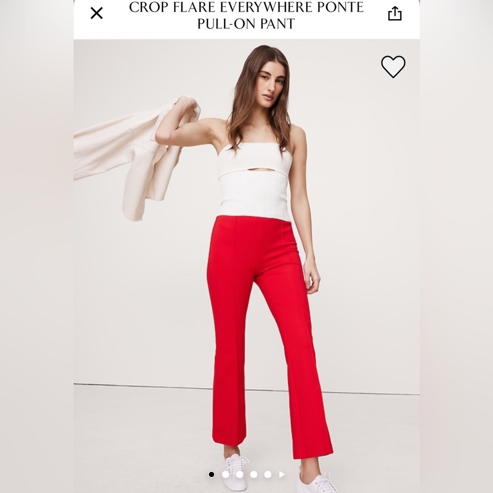 Banana Republic Red Flare Ponte Pants